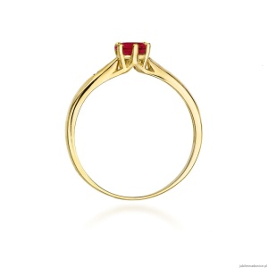 Pierścionek W074 Rubin 0,60ct żółte złoto