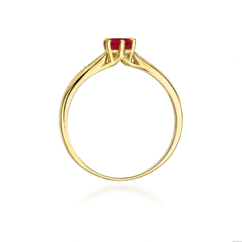 Pierścionek W074 Rubin 0,60ct żółte złoto