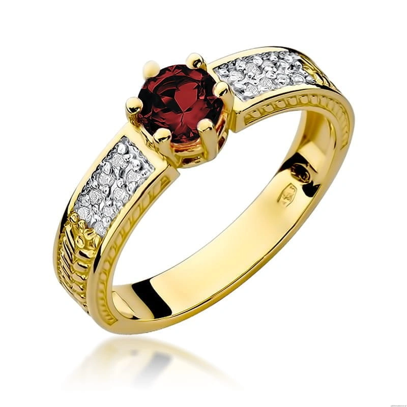 Pierścionek W075 Rubin 0,60ct żółte złoto