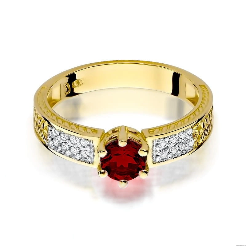 Pierścionek W075 Rubin 0,60ct żółte złoto