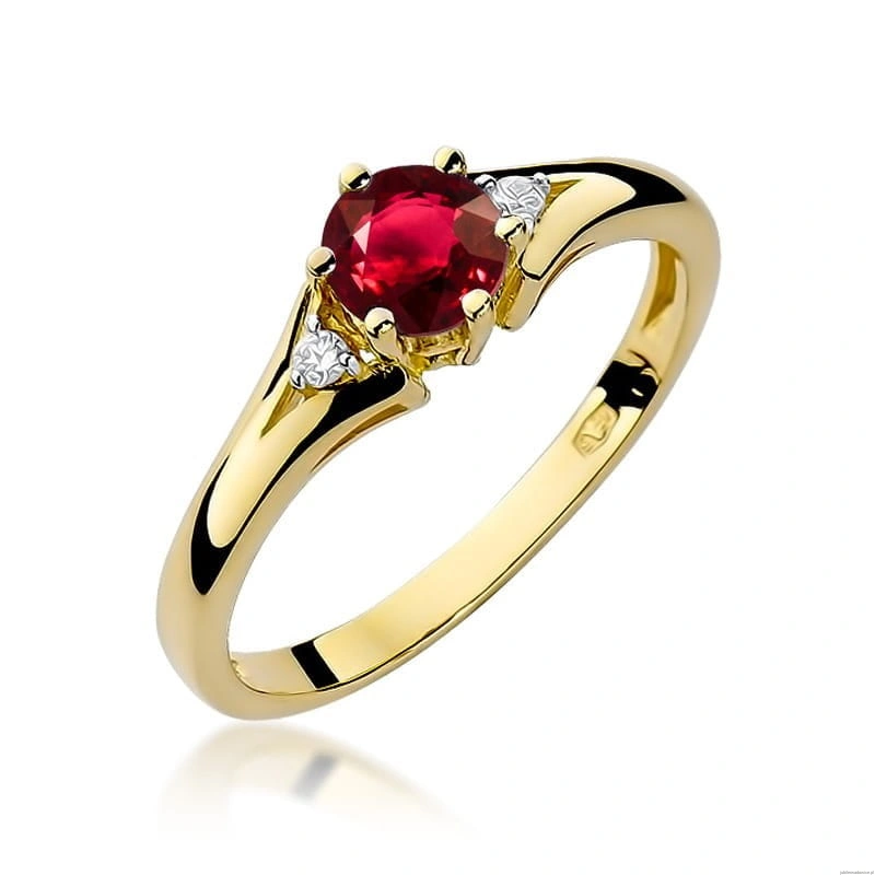 Pierścionek W0076 Rubin 0,60ct żółte złoto