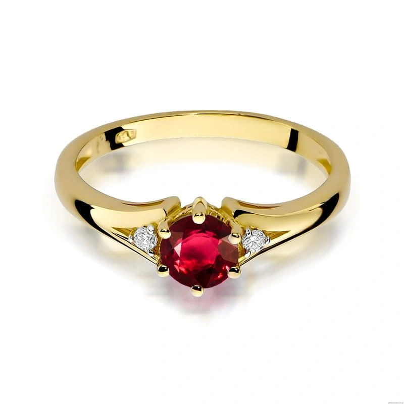 Pierścionek W0076 Rubin 0,60ct żółte złoto
