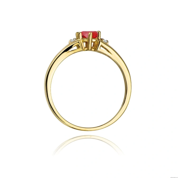 Pierścionek W0076 Rubin 0,60ct żółte złoto
