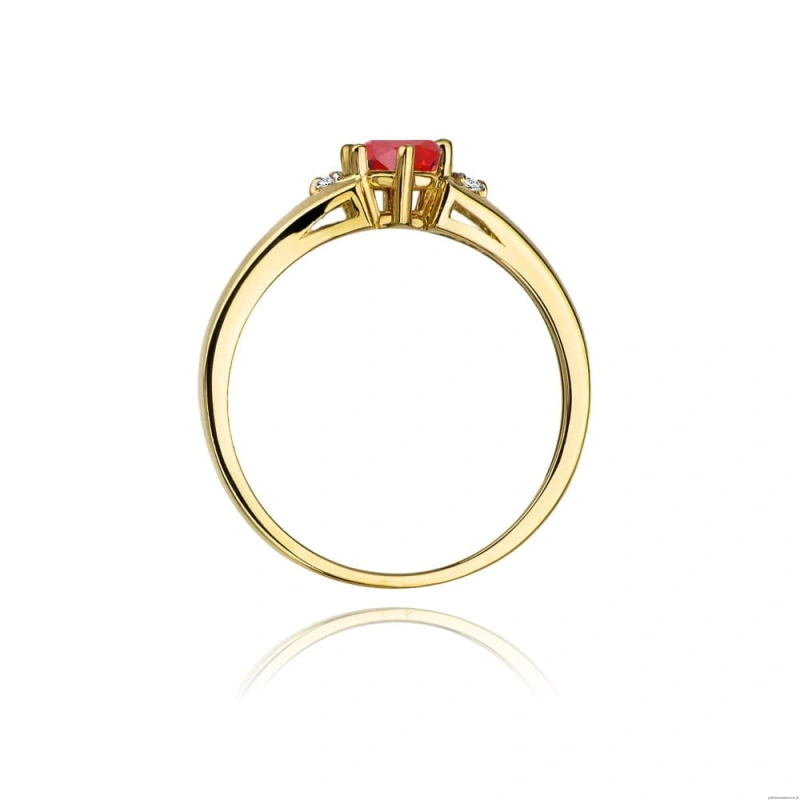 Pierścionek W0076 Rubin 0,60ct żółte złoto