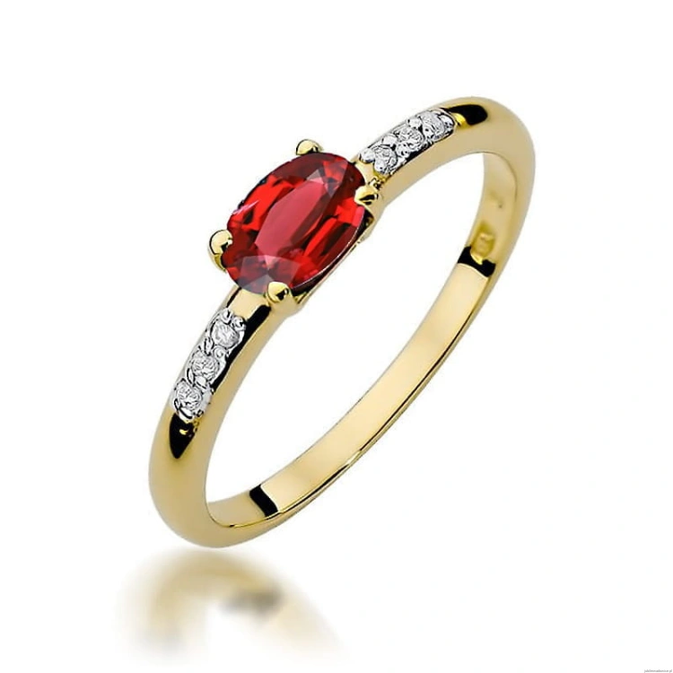 Pierścionek W077 Rubin 0,60ct żółte złoto