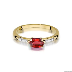 Pierścionek W077 Rubin 0,60ct żółte złoto
