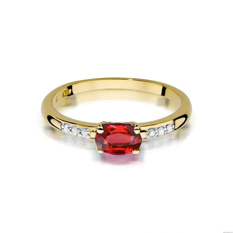 Pierścionek W077 Rubin 0,60ct żółte złoto