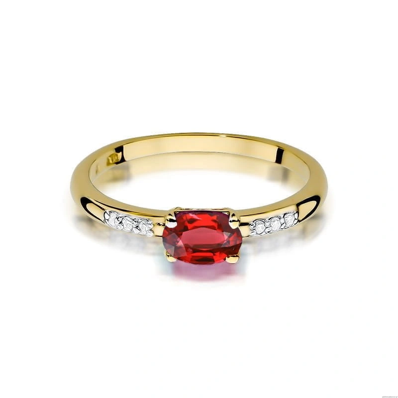 Pierścionek W077 Rubin 0,60ct żółte złoto