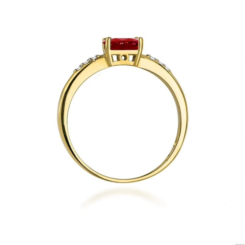 Pierścionek W077 Rubin 0,60ct żółte złoto