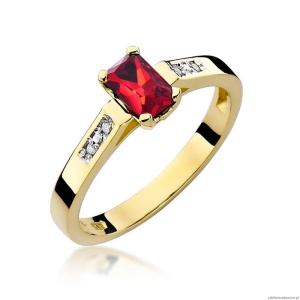 Pierścionek W078 Rubin 0,80ct żółte złoto