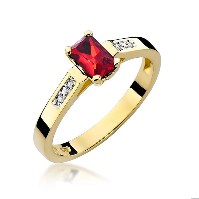 Pierścionek W078 Rubin 0,80ct żółte złoto