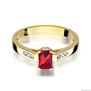 Pierścionek W078 Rubin 0,80ct żółte złoto