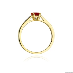 Pierścionek W078 Rubin 0,80ct żółte złoto