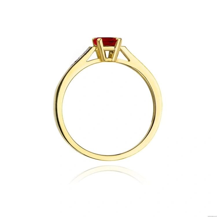 Pierścionek W078 Rubin 0,80ct żółte złoto