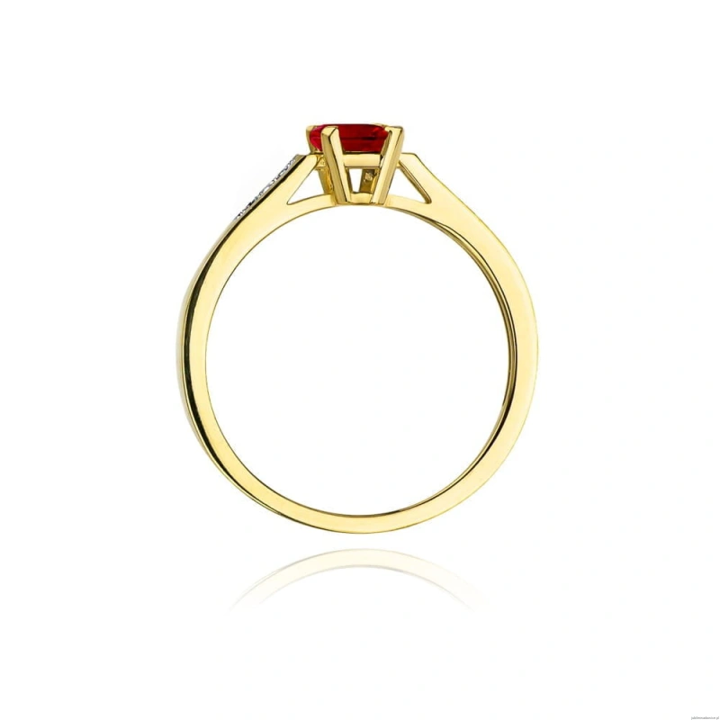 Pierścionek W078 Rubin 0,80ct żółte złoto