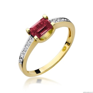 Pierścionek W105 Rubin 0,80ct żółte złoto