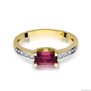 Pierścionek W105 Rubin 0,80ct żółte złoto