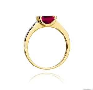 Pierścionek W105 Rubin 0,80ct żółte złoto