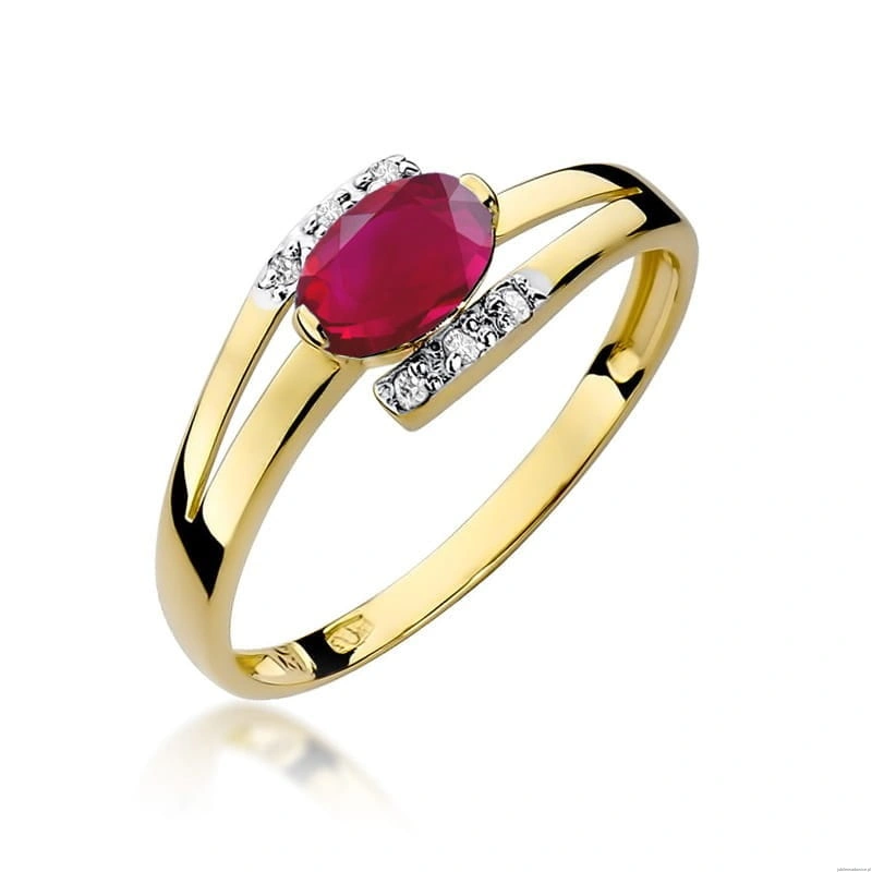 Pierścionek W119 Rubin 0,60ct żółte złoto