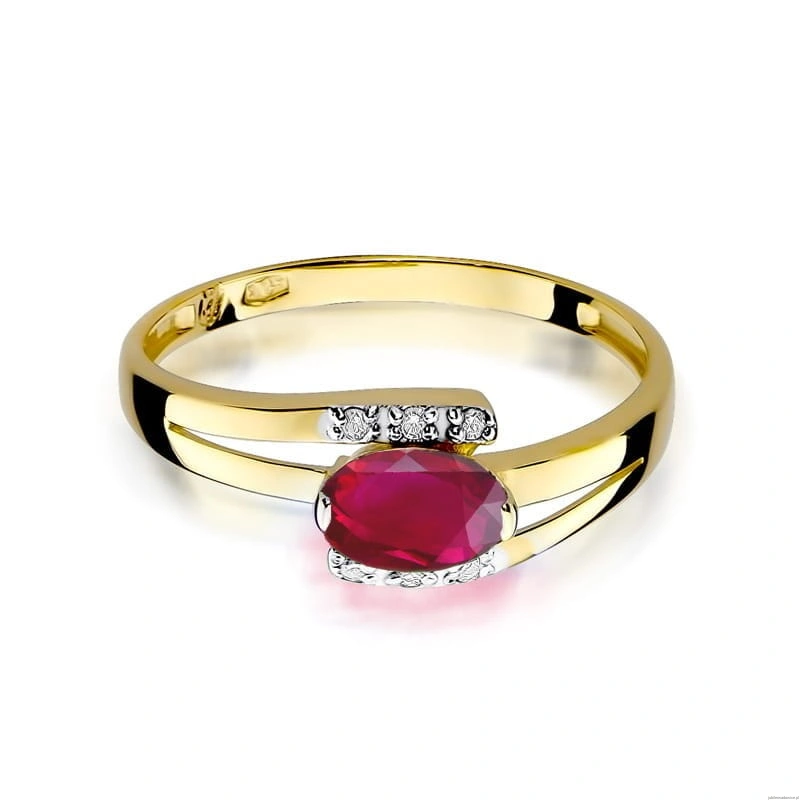 Pierścionek W119 Rubin 0,60ct żółte złoto