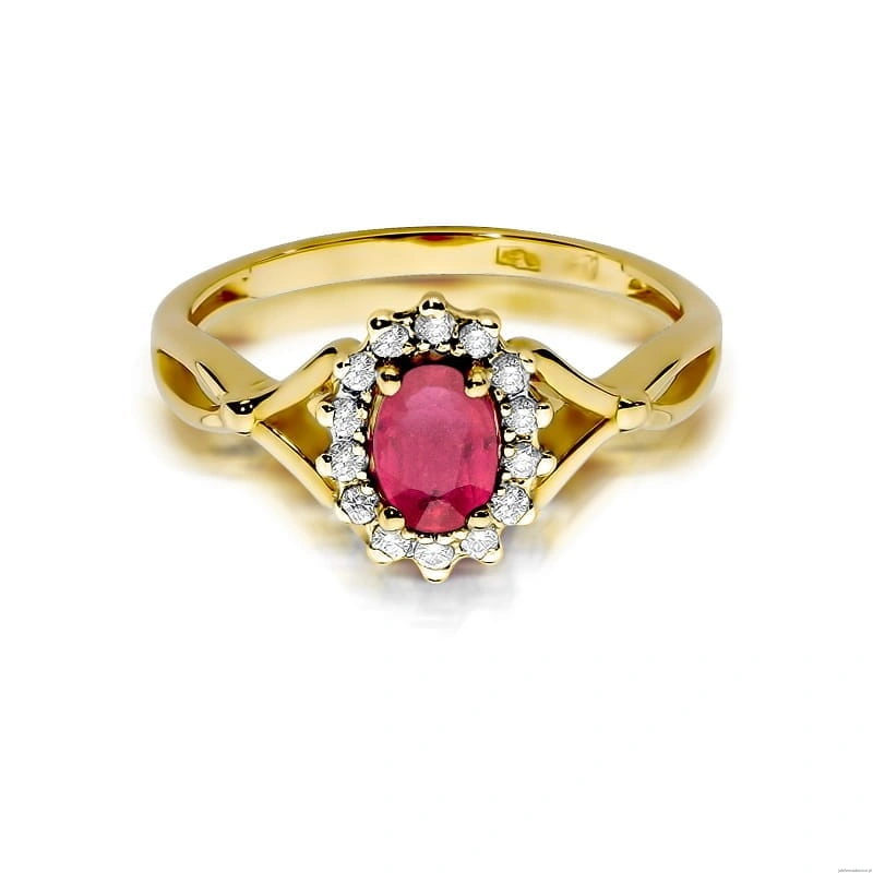 Pierścionek W182 Rubin 0,60ct żółte złoto