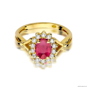 Pierścionek W182 Rubin 1,00ct żółte złoto