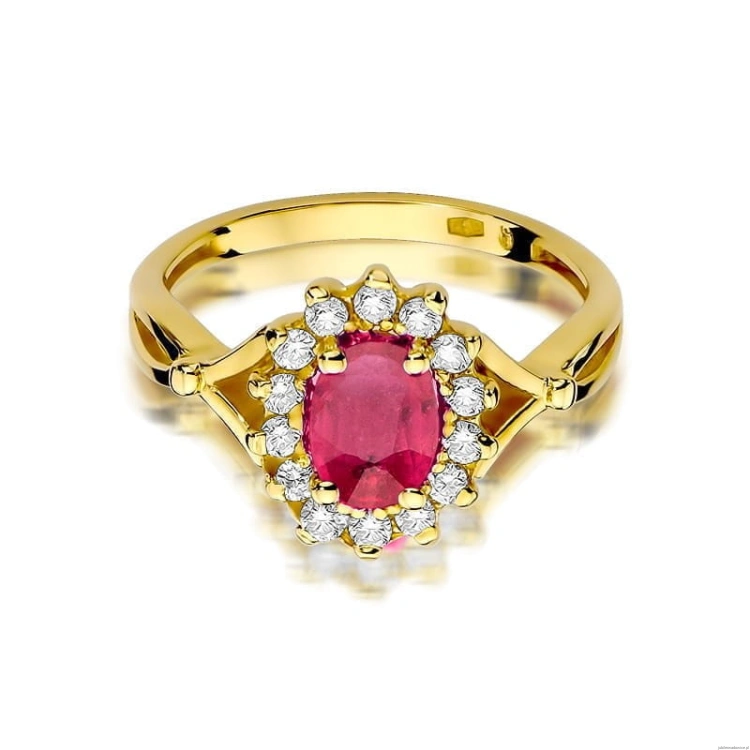 Pierścionek W182 Rubin 1,00ct żółte złoto