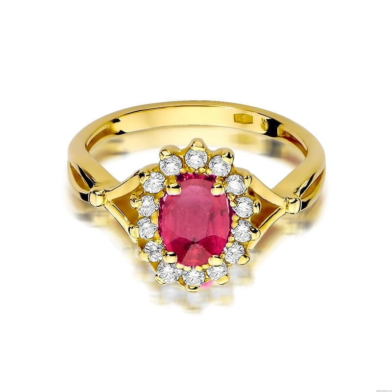 Pierścionek W182 Rubin 1,00ct żółte złoto