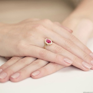 Pierścionek W182 Rubin 1,00ct żółte złoto