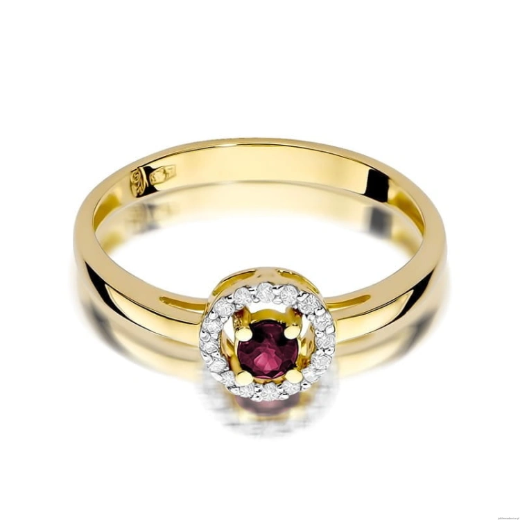 Pierścionek W238 Rubin 0,15ct żółte złoto