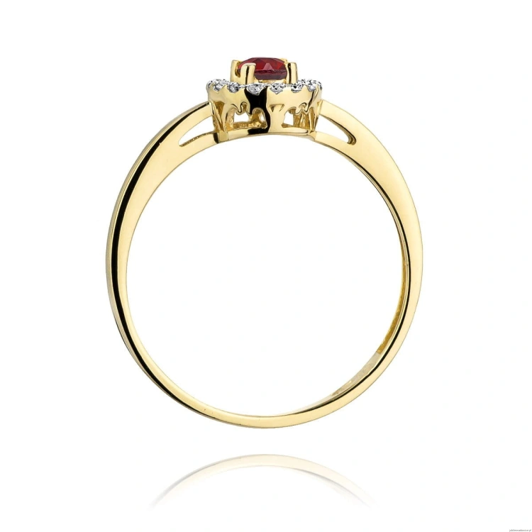 Pierścionek W238 Rubin 0,15ct żółte złoto