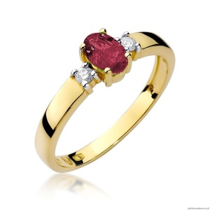 Pierścionek W264 Rubin 0,60ct żółte złoto