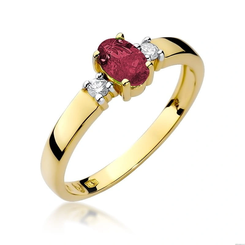 Pierścionek W264 Rubin 0,60ct żółte złoto