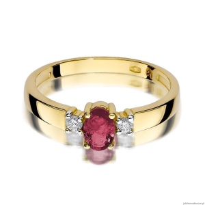 Pierścionek W264 Rubin 0,60ct żółte złoto
