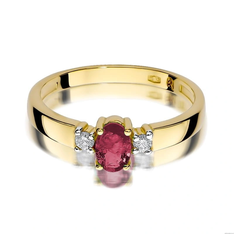 Pierścionek W264 Rubin 0,60ct żółte złoto
