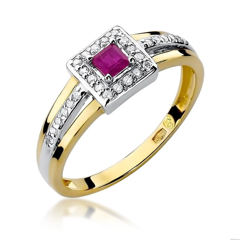 Pierścionek W271 Rubin 0,20ct żółte złoto