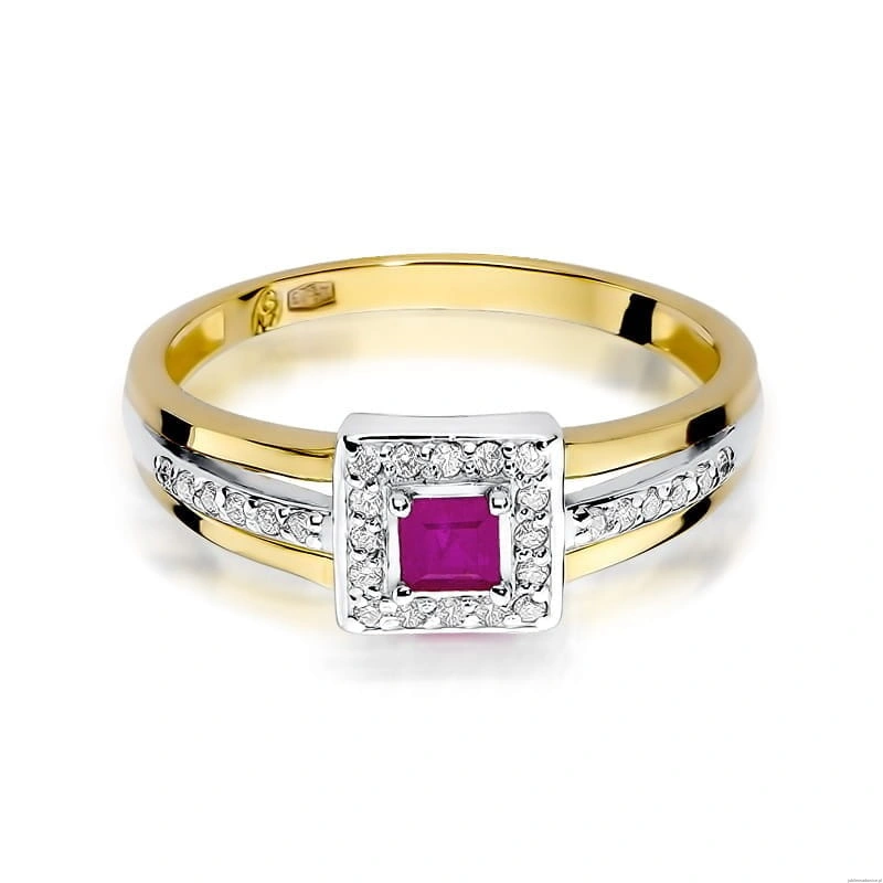 Pierścionek W271 Rubin 0,20ct żółte złoto