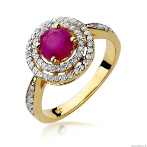 Pierścionek W274 Rubin 1,20ct żółte złoto