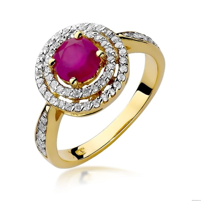 Pierścionek W274 Rubin 1,20ct żółte złoto