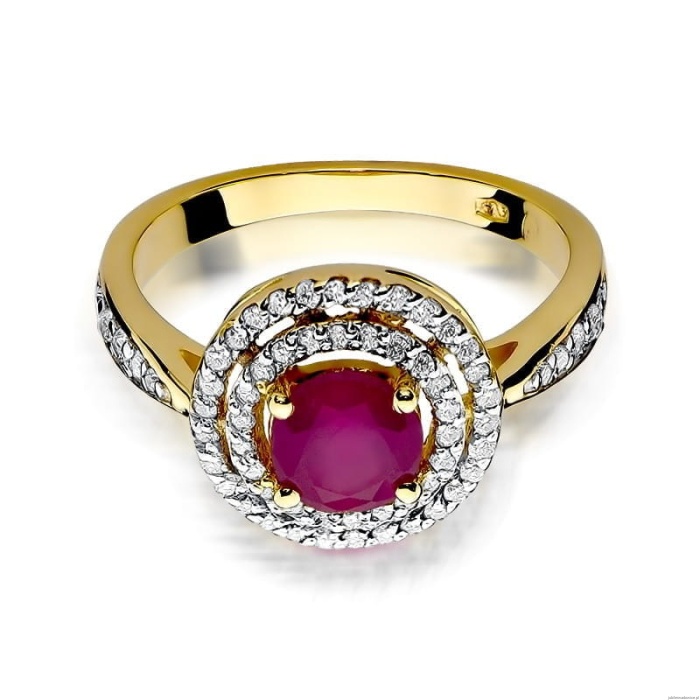 Pierścionek W274 Rubin 1,20ct żółte złoto