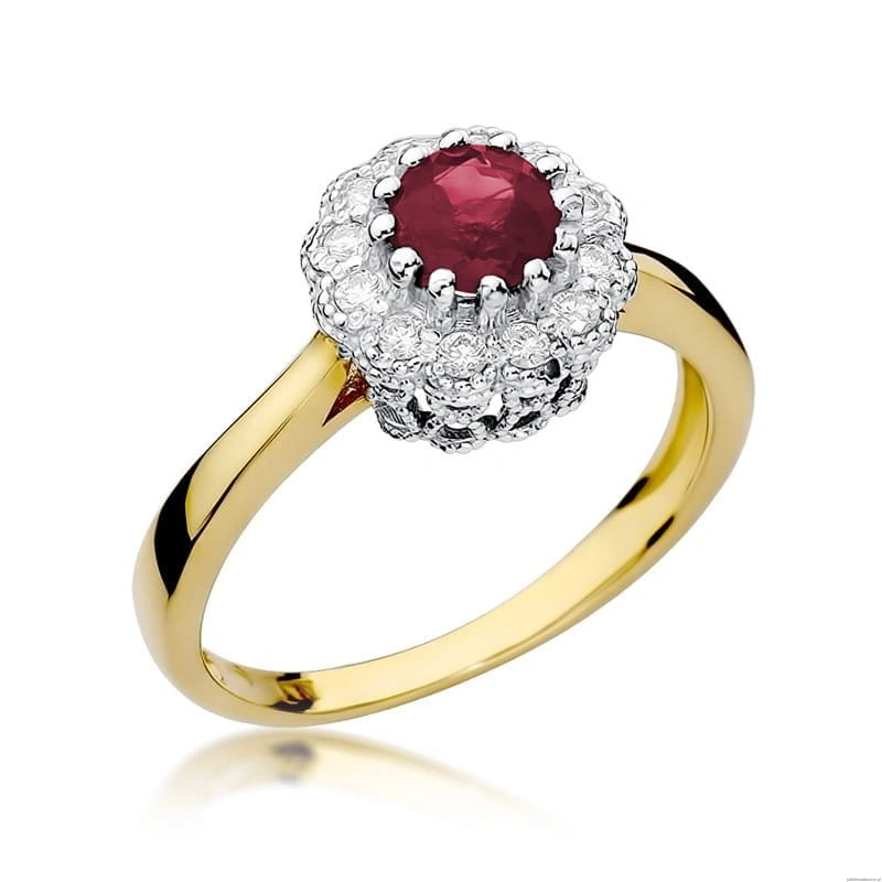 Pierścionek W284 Rubin 0,60ct żółte złoto