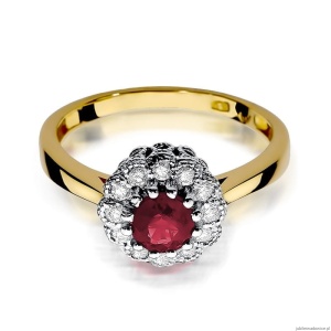 Pierścionek W284 Rubin 0,60ct żółte złoto
