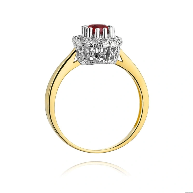 Pierścionek W284 Rubin 0,60ct żółte złoto