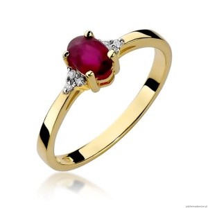 Pierścionek W301 Rubin 0,60ct żółte złoto