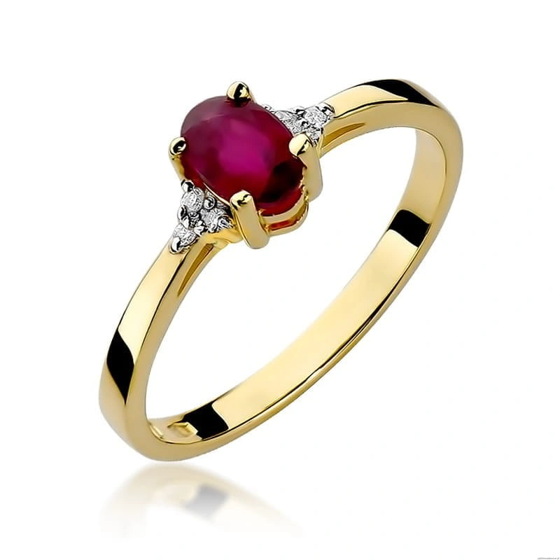Pierścionek W301 Rubin 0,60ct żółte złoto