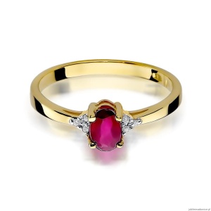Pierścionek W301 Rubin 0,60ct żółte złoto