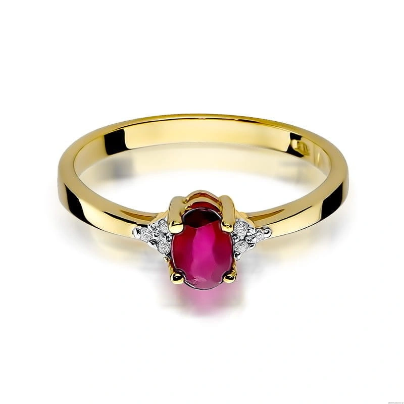 Pierścionek W301 Rubin 0,60ct żółte złoto
