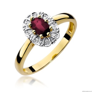 Pierścionek W304 Rubin 0,60ct żółte złoto