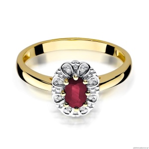 Pierścionek W304 Rubin 0,60ct żółte złoto