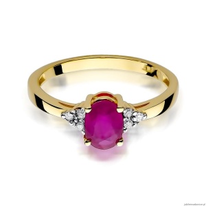 Pierścionek W308 Rubin 1,00ct żółte złoto